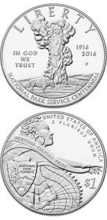 1 dollar coin National Park Service 100th Anniversary  | USA 2016
