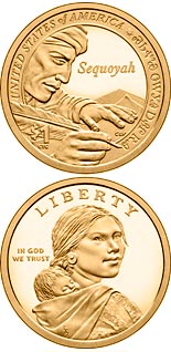 1 dollar coin Sequoyah, inventor of the Cherokee Syllabary | USA 2017