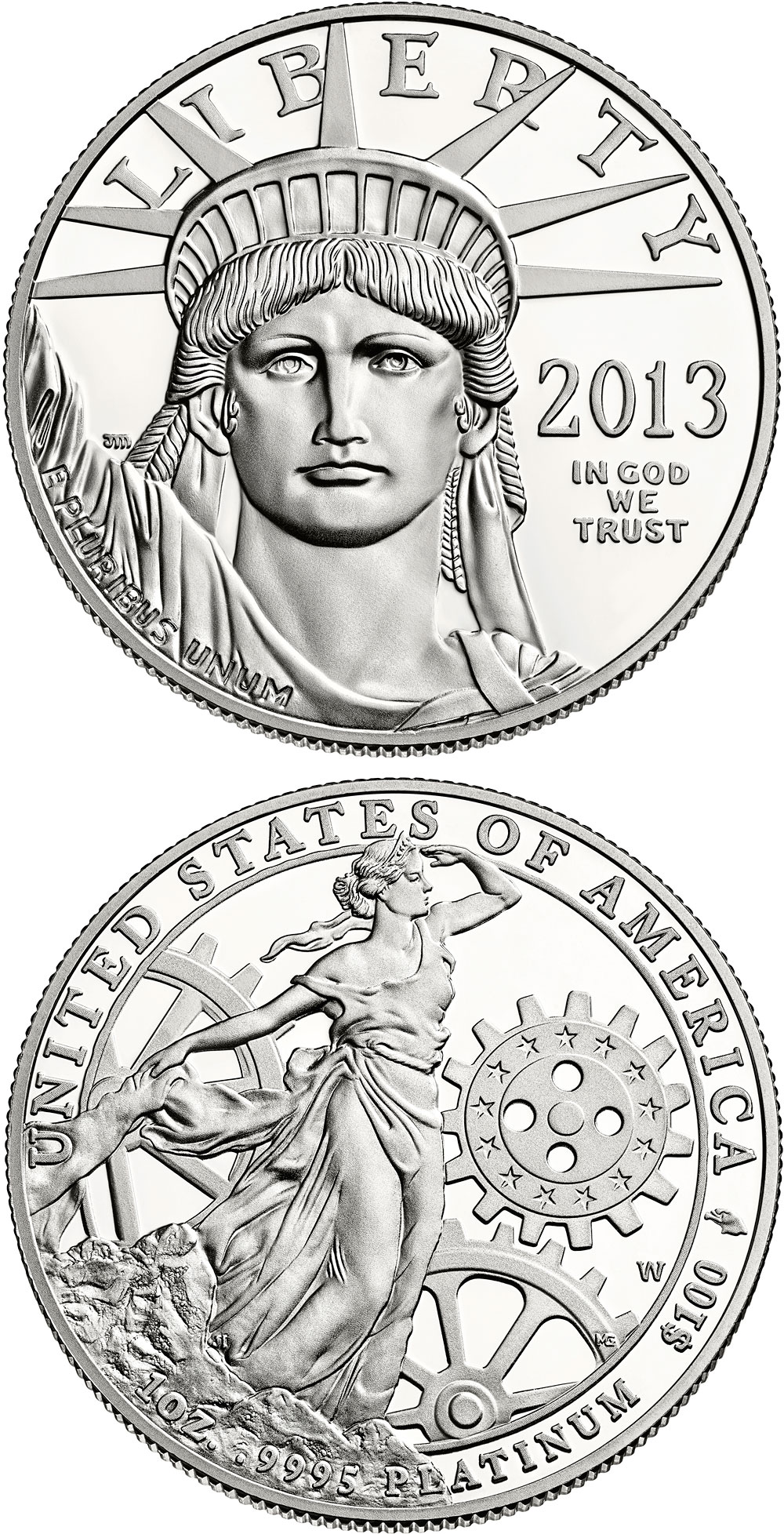 Image of 100 dollars coin - American Eagle Platinum One Ounce Proof Coin | USA 2013