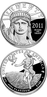 100 dollar coin American Eagle Platinum One Ounce Proof Coin | USA 2011