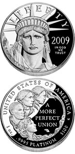100 dollar coin American Eagle Platinum One Ounce Proof Coin | USA 2009
