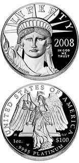 100 dollar coin American Eagle Platinum One Ounce Proof Coin | USA 2008