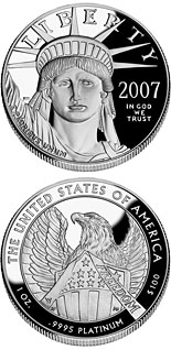 100 dollar coin American Eagle Platinum One Ounce Proof Coin | USA 2007