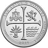 25 cents coin San Antonio Missions National Historical Park | USA 2019