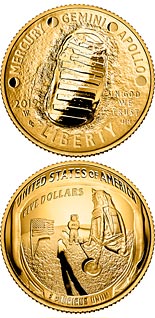 5 dollar coin Apollo 11 50th Anniversary | USA 2019