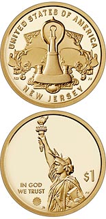 1 dollar coin New Jersey - The Development of a Lightbulb | USA 2019