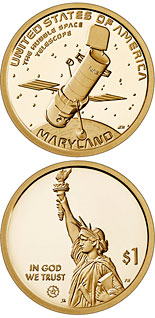 1 dollar coin Maryland - Hubble Space Telescope | USA 2020