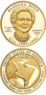 10 dollar coin Barbara Bush | USA 2020