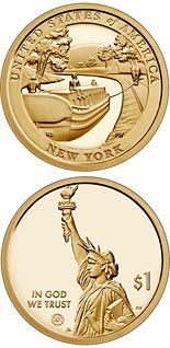 1 dollar coin New York - The Erie Canal | USA 2021