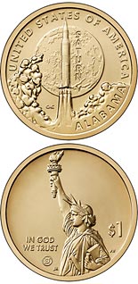 1 dollar coin Alabama | USA 2024