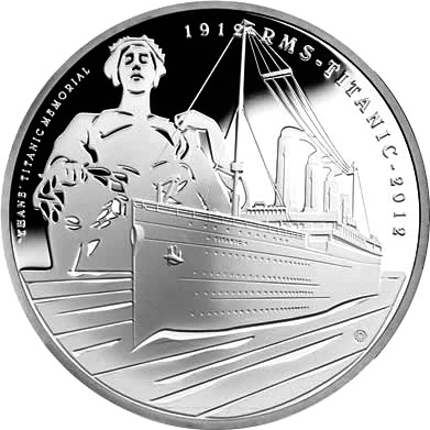 Image of 5 pounds coin - 100th Anniversary of the Titanic | United Kingdom 2012.  The Copper–Nickel (CuNi) coin is of Proof, BU quality.