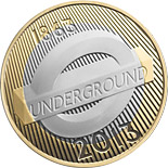 2 pound coin 150th Anniversary of the London Underground - The Roundel | United Kingdom 2013