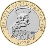 2 pound coin The 100th Anniversary of the FWW – Outbreak UK  | United Kingdom 2014