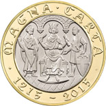 2 pound coin 800th Anniversary of Magna Carta | United Kingdom 2015