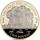 2 pound coin 350th Anniversary of the Great Fire of London | United Kingdom 2016