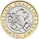 2 pound coin William Shakespeare - Comedy  | United Kingdom 2016