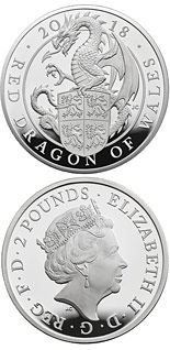 2 pound coin The Red Dragon of Wales | United Kingdom 2018