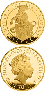1000 pound coin The Black Bull of Clarence | United Kingdom 2018