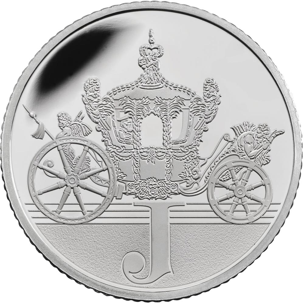 Image of 10 pences coin - J – Jubilee | United Kingdom 2018.  The Silver coin is of Proof, UNC quality.