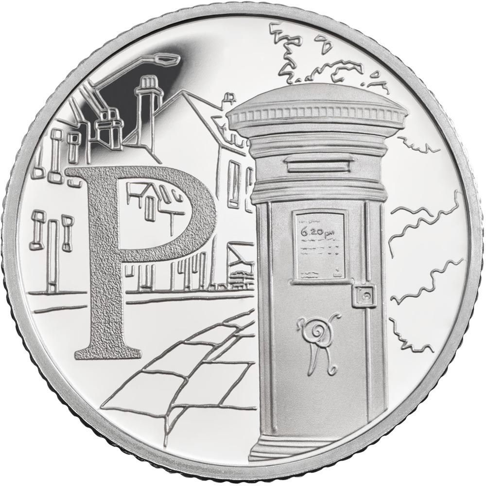Image of 10 pences coin - P – Postbox | United Kingdom 2018.  The Silver coin is of Proof, UNC quality.
