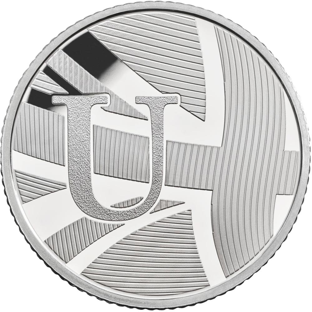 Image of 10 pences coin - U - Union Flag | United Kingdom 2018.  The Silver coin is of Proof, UNC quality.