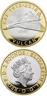 2 pound coin RAF Centenary Vulcan | United Kingdom 2018