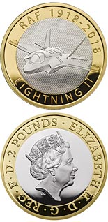 2 pound coin RAF Centenary Lightning II | United Kingdom 2018