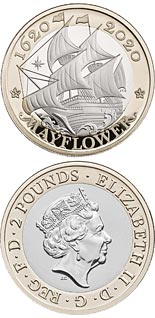 2 pound coin 400 Years Since the Voyage of the Mayflower | United Kingdom 2020