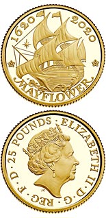 25 pound coin 400 Years Since the Voyage of the Mayflower | United Kingdom 2020