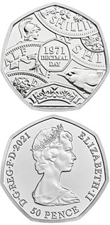 50 pence coin 50th Anniversary of Decimalisation | United Kingdom 2021