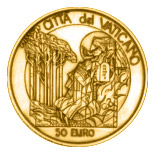 50 euro coin Moses Birth - The Ten Commandments  | Vatican City 2003
