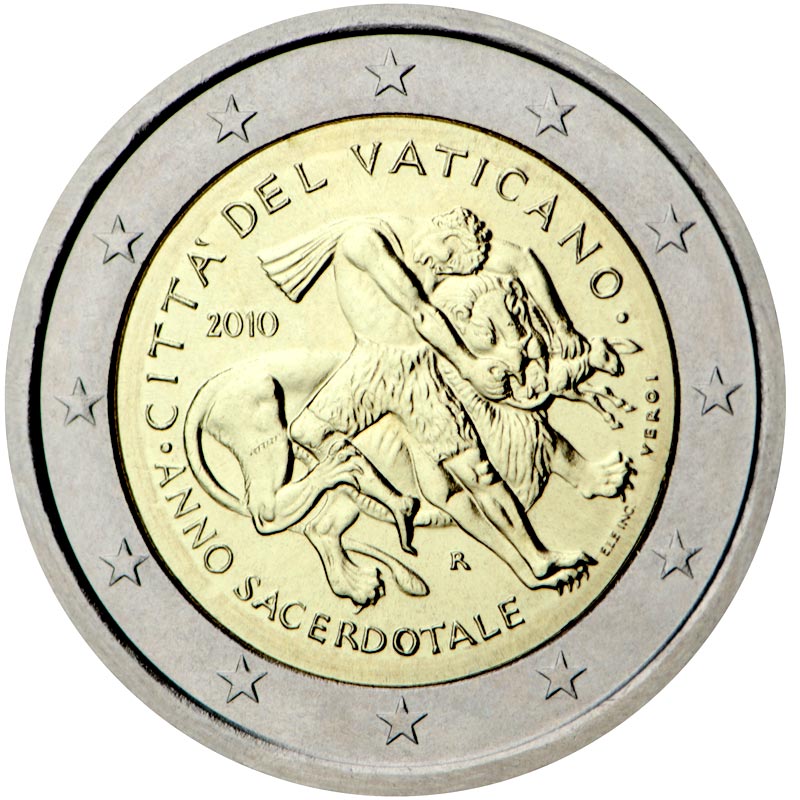 Image of 2 euro coin - Year for priests | Vatican City 2010