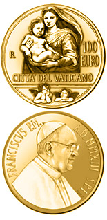 100 euro coin The Sistine Madonna | Vatican City 2013
