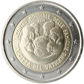 Image of 2 euro coin - World Meeting Of Families 2015 | Vatican City 2015