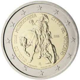 Image of 2 euro coin - Jubilee of Mercy | Vatican City 2016