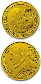 Image of 20 euro coin - The Restoration of the Pauline Chapel | Vatican City 2011.  The Gold coin is of Proof quality.