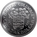1 dollar British Columbia's centennial - 1971 - Series: Commemorative Circulation Loonies - Canada