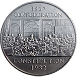 1 dollar The Constitution commemorative coin - 1982 - Series: Commemorative Circulation Loonies - Canada