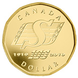 1 dollar 100th anniversary of the Saskatchewan Roughriders - 2010 - Series: Commemorative Circulation Loonies - Canada