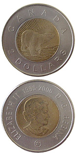 2 dollars 10th Anniversary of Toonie - 2006 - Series: Commemorative Circulation Toonies - Canada