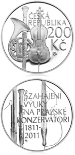 200 koruna coin Prague conservatory opens | Czech Republic 2011