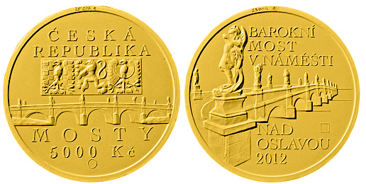 COIN DATABASE 5000 korun Baroque bridge in Náměšť nad Oslavou - 2012 - Series: Bridges in the Czech Republic - Czech Republic