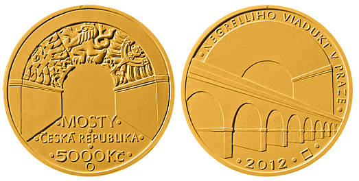 COIN DATABASE 5000 korun Negrelli Viaduct in Prague - 2012 - Series: Bridges in the Czech Republic - Czech Republic