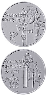 200 korun Opening of Municipal house in Prague - 2012 - Series: Silver 200 kronen coins - Czech Republic