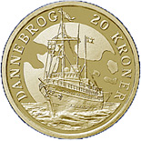 20 krone coin The Royal Yacht Dannebrog | Denmark 2008