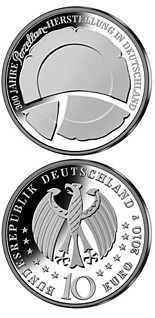 Image of 10 euro coin - 300 Jahre Porzellanherstellung in Deutschland | Germany 2010.  The Silver coin is of Proof, BU quality.