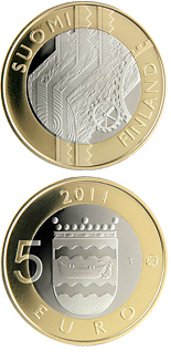 5 euro coin Uusimaa Provincial Coin  | Finland 2011