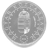 Image of 50 forint coin - Hungary’s joining the European Union | Hungary 2004.  The Copper–Nickel (CuNi) coin is of BU quality.
