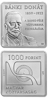 1000 forint coin 150th anniversary of the birth of Donát Bánki | Hungary 2009