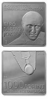 1000 forint coin László Bíró, inventor of the ballpoint pen | Hungary 2010